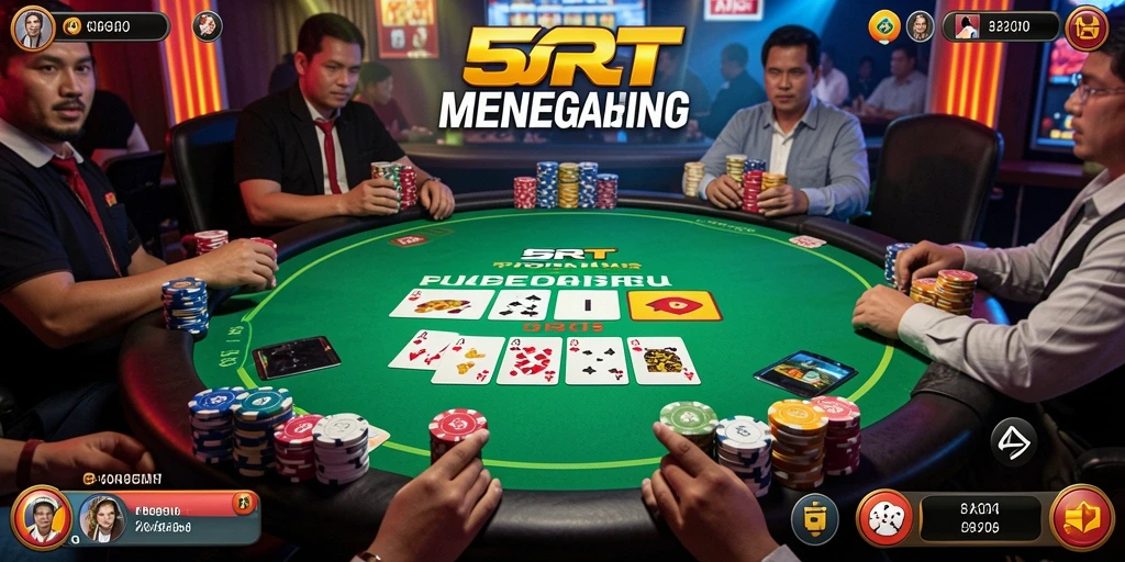 Screenshot 5RT menunjukkan gameplay Poker yang seru dan interaktif.