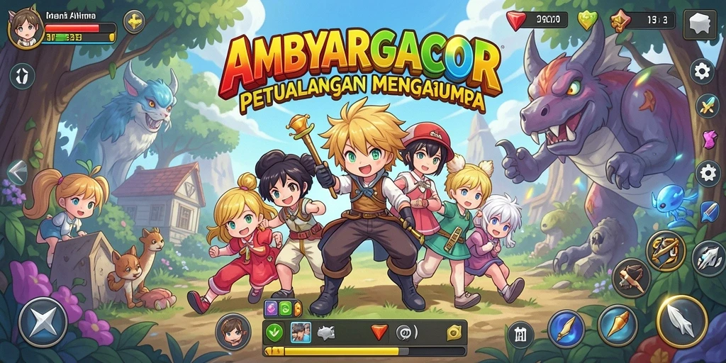 Tampilan gameplay menarik dari AMBYARGACOR yang penuh warna.