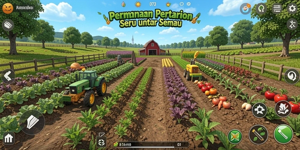 Tampilan gameplay memukau dari permainan pertanian D73.