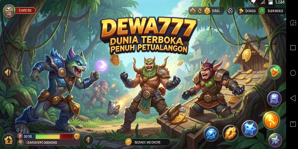 Tampilan utama gameplay DEWA777 yang menampilkan eksplorasi dunia terbuka.