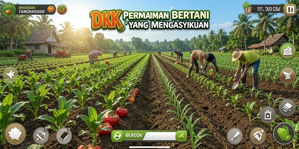 Gamplay DKK menampilkan suasana bertani yang realistis dan interaktif.
