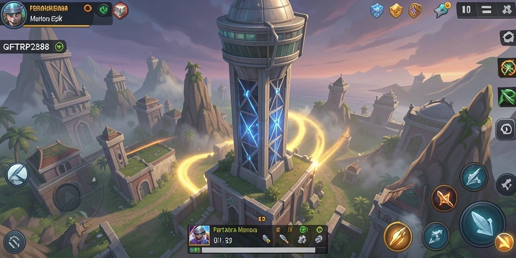 Gameplay seru di GIFTRP288 menunjukkan pertahanan menara yang spektakuler.