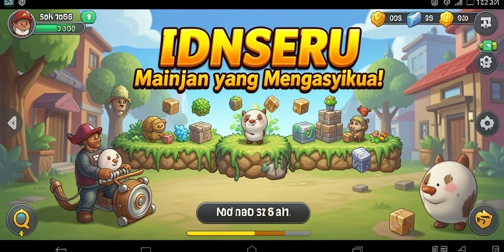 Tampilan gameplay <strong>IDNSERU</strong> yang penuh warna dan menarik.