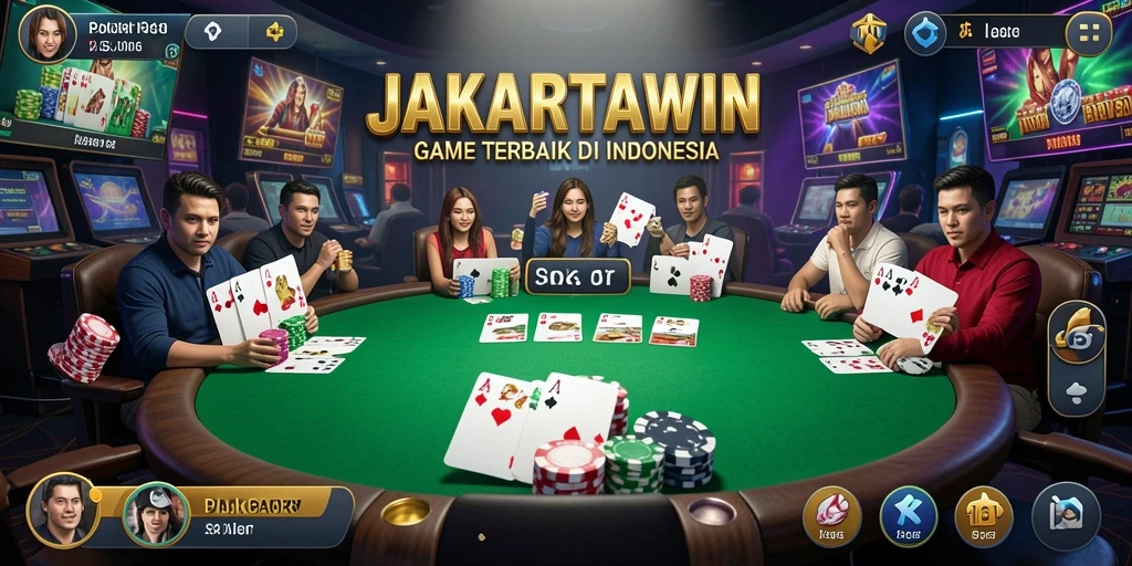 Tampilan gameplay seru di JAKARTAWIN saat bermain poker.
