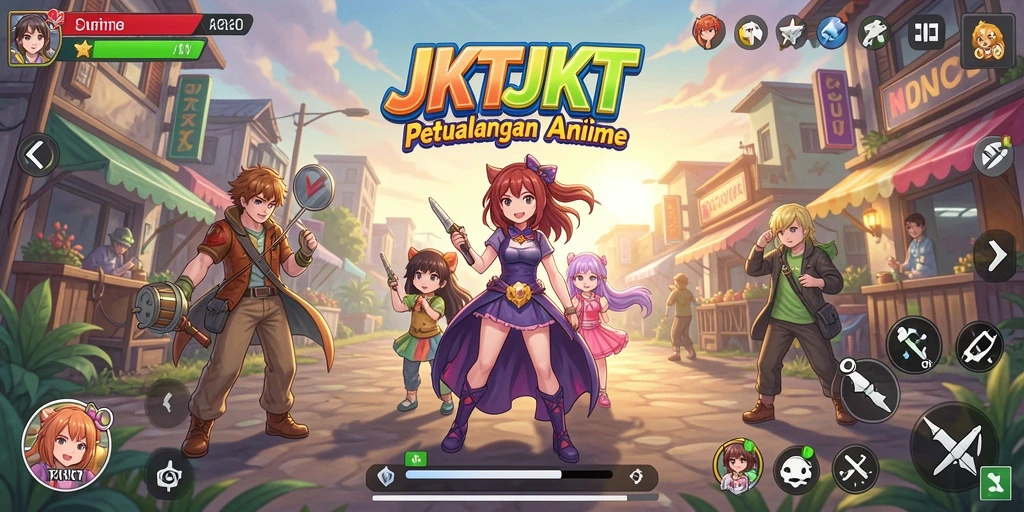 Tangkapan layar gameplay menunjukkan aksi dinamis dalam JKTJKT.