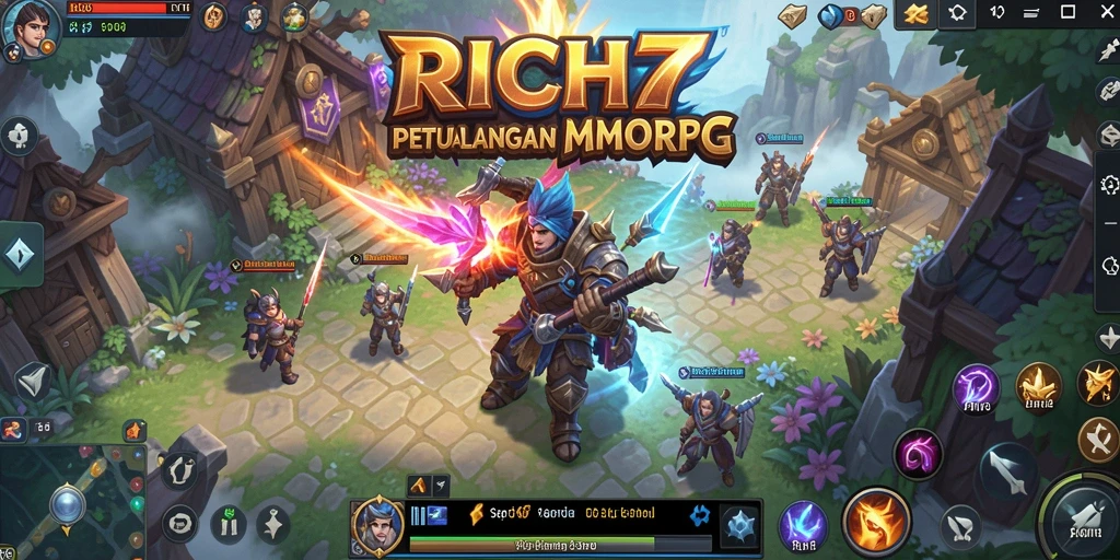 Tampilan gameplay menarik dari RICH7 dengan aksi pertempuran yang seru.