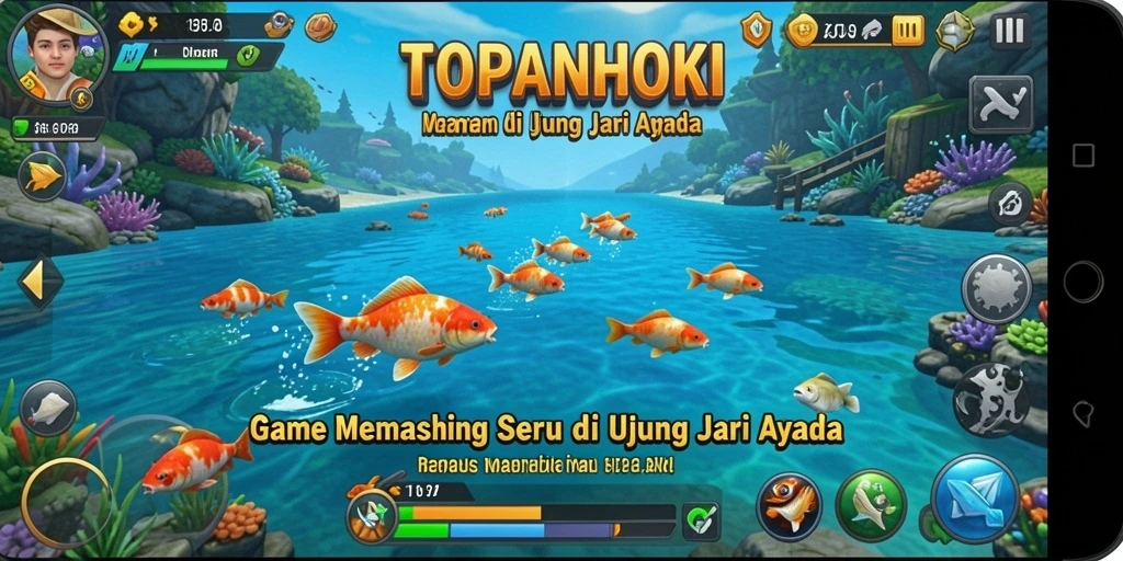 Gameplay menakjubkan dengan tampilan ikan yang realistis dan lingkungan memancing.