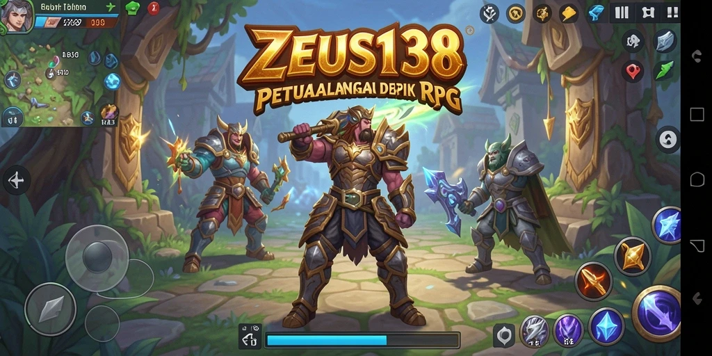 Tampilan gameplay seru dalam ZEUS138 dengan pertarungan RPG yang intens.